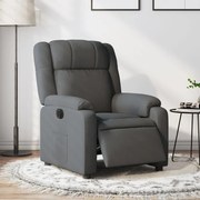 vidaXL Poltrona reclinável elétrica tecido cinzento-escuro
