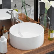 vidaXL Lavatório redondo branco cerâmica 40x15 cm