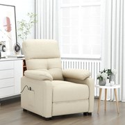 vidaXL Poltrona elevatória tecido cor creme