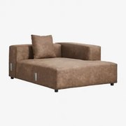 Módulo Chaise Longue Direito Com Almofada Para Sofá Modular Bruna Camurça Café Castanho - Sklum