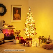 Árvore de Natal artificial de 150 cm com 320 galhos com neve, 160 luzes LED e 2 cores de iluminação