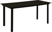 vidaXL Mesa de jantar para jardim 150x80x74 cm aço e vidro preto