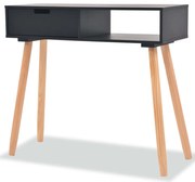 vidaXL Mesa consola de pinho maciço 80x30x72 cm preto