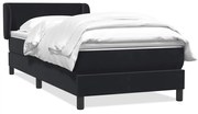 Cama com molas/colchão 80x220 cm veludo preto