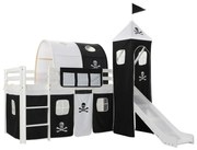 vidaXL Estrutura de cama infantil c/ escorrega e escada pinho 97x208cm