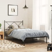 vidaXL Estrutura de cama com cabeceira 107x203 cm metal preto
