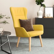 Poltrona Kalani WingBack em Tecido - Amarelo Mostarda - Design Nórdico