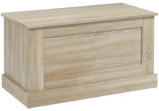 HOMCOM Baú de Armazenamento Baú de Brinquedos com Dobradiça de Segurança para Sala em Madeira 80x40x45 cm Madeira Natural | Aosom Portugal