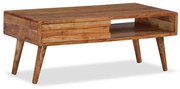 vidaXL Mesa de centro madeira maciça com gaveta esculpida 100x50x40 cm