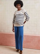 Camisola estilo marinheiro, com abertura nos ombros, especial gravidez e amamentação marinho