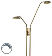 Candeeiro de pé moderno bronze com luz de leitura incl. LED - Eva Moderno