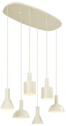 Candeeiro suspenso escandinavo creme 6 luzes - Biles Escandinavo