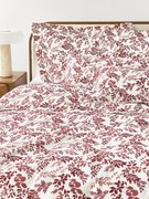 Capa de edredão em mistura de linho e algodão com padrão de folhas Pola