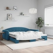 vidaXL Sofá-cama com gavetão 100x200 cm veludo azul