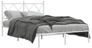 Estrutura de cama com cabeceira 120x200 cm metal branco