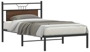 vidaXL Estrutura de cama sem colchão 107x203 cm carvalho castanho