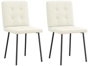 vidaXL Cadeiras de jantar 2 pcs veludo cor creme