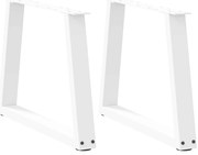 vidaXL Pés para mesa de centro em V 2 peças Branco 70x(42-43,3) cm Aço