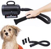 Secador de Pelo 2800 W para Cães Animais de Estimação + Tubo Flexível 2,5 metros Preto