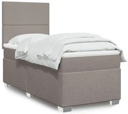 vidaXL Cama com molas/colchão 80x200 cm tecido castanho-acinzentado
