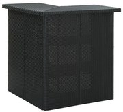 Mesa bar de canto 100x50x105 cm vime PE preto