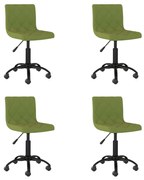 Cadeiras de jantar giratórias 4 pcs veludo verde-claro