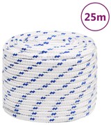 vidaXL Corda de barco 16 mm 25 m polipropileno branco