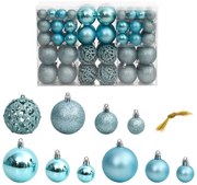 vidaXL Enfeites de Natal 100 pcs 3 / 4 / 6 cm turquesa