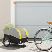 vidaXL Reboque para bicicleta 45 kg ferro preto e amarelo