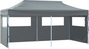 48867 vidaXL Tenda dobrável profissional festas 4 paredes 3x6m aço antracite