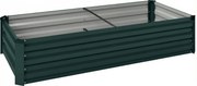Outsunny Canteiro Retangular Horta de Jardim em Aço Galvanizado Borda de Segurança e Fundo Aberto 150x70x30 cm Verde | Aosom Portugal
