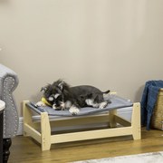 Cama Elevada para Cães Cama Elevada para Animais de Estimação Pequenos e Médios com Almofada Lavável Carga Máxima 8kg para Interior Exterior 70x40x25c