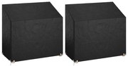 vidaXL Capas p/ banco jardim 2 pcs 8 ilhós 130x70x70/88 cm polietileno