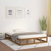 vidaXL Estrutura cama pequena de casal 120x190 cm madeira castanho-mel