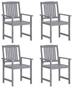 vidaXL Cadeiras de jardim 4 pcs madeira de acácia maciça cinzento