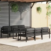 vidaXL 7 pcs conjunto lounge jardim com almofadões alumínio antracite