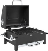 Outsunny Grelhador a Carvão em Aço Portátil Defumador BDP com Tampa Ventilação Ajustável Bandeja de Carvão em 2 Níveis Termómetro | Aosom Portugal