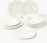 Conjunto de loiça em porcelana com padrão em relevo Antonin, 4 pessoas, conjunto de 12