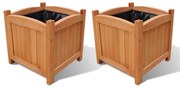vidaXL Vasos/floreiras em madeira 2 pcs 30x30x30 cm