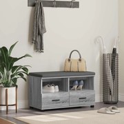 vidaXL Banco de Hall com almofada Cinza Sonoma 80 x 38 x 46 cm