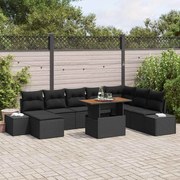vidaXL Conjunto de Jantar para Jardim 9 pcs Preto e Marrom