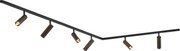 Sistema de iluminação de trilho moderno com 6 focos bronze escuro 1-fase - Slimline Uzzy
