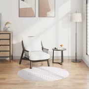 vidaXL Tapete lavável antiderrapante φ120 cm preto e branco