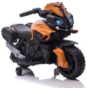 HOMCOM Moto Elétrica para Crianças a partir de 18 Meses 6V com Faróis Buzina 2 Rodas de Equilibrio Velocidade Máx. de 3km/h Motocicleta de Brinquedo 88,5x42,5x49cm Laranja
