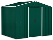 Outsunny Abrigo de Jardim de 3,6 m² 236x174x190 cm para Armazenamento de Ferramentas com Portas e 4 Janelas de Ventilação Verde | Aosom Portugal