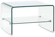 vidaXL Mesa de centro 50x45x33 cm vidro temperado transparente