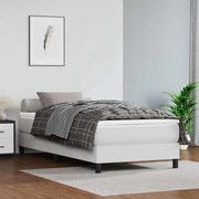 vidaXL Colchão molas ensacadas infantil firmeza média 80x160 cm couro artif. branco