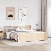 vidaXL Estrutura de cama com cabeceira 200x200 cm pinho maciço