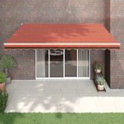 vidaXL Toldo retrátil automático 4x3 m laranja e castanho