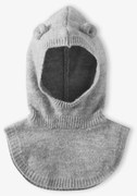 Gorro com plastrão em malha, para bebé menina cinza mesclado